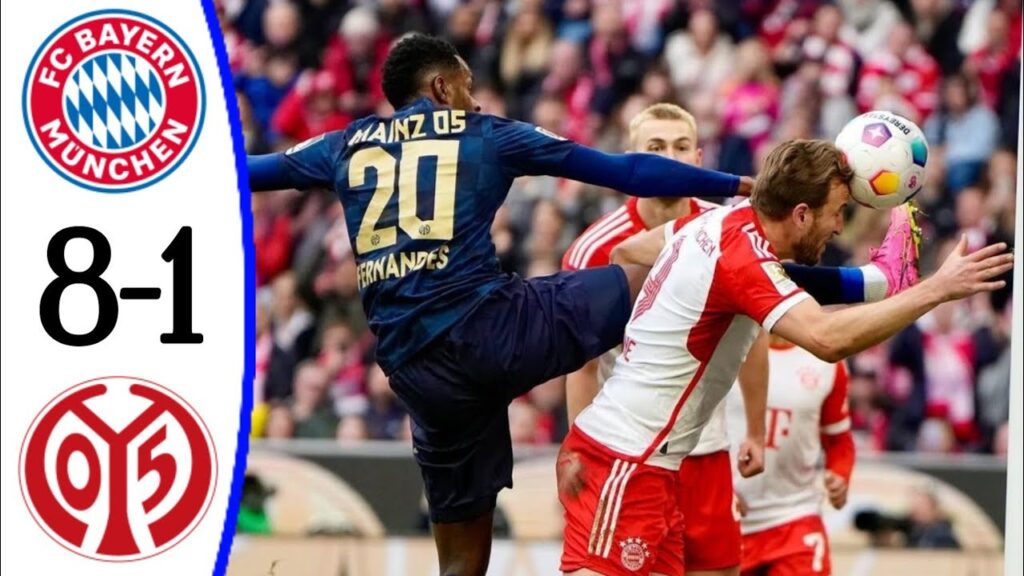 Bayern Munich vs Mainz (8-1) Harry Kane Goal, Leon Goretzka Goal and Extended Highlights