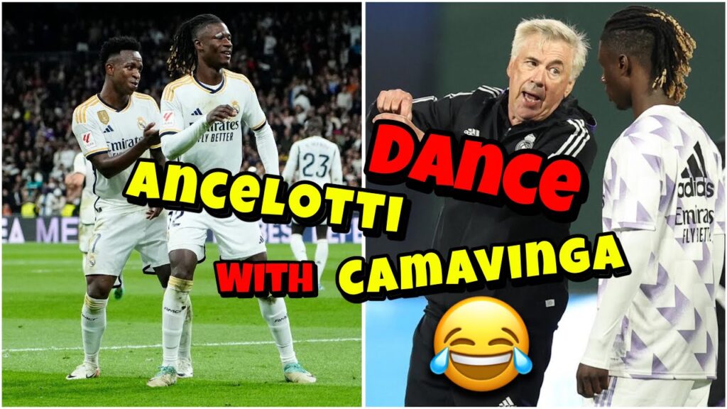 The condition #Ancelotti will dance with #Camavinga 😂🕺🏻