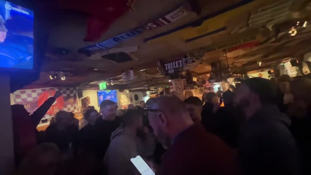 Villa Fans Sing Matty Cash Song in the pub in Amsterdam