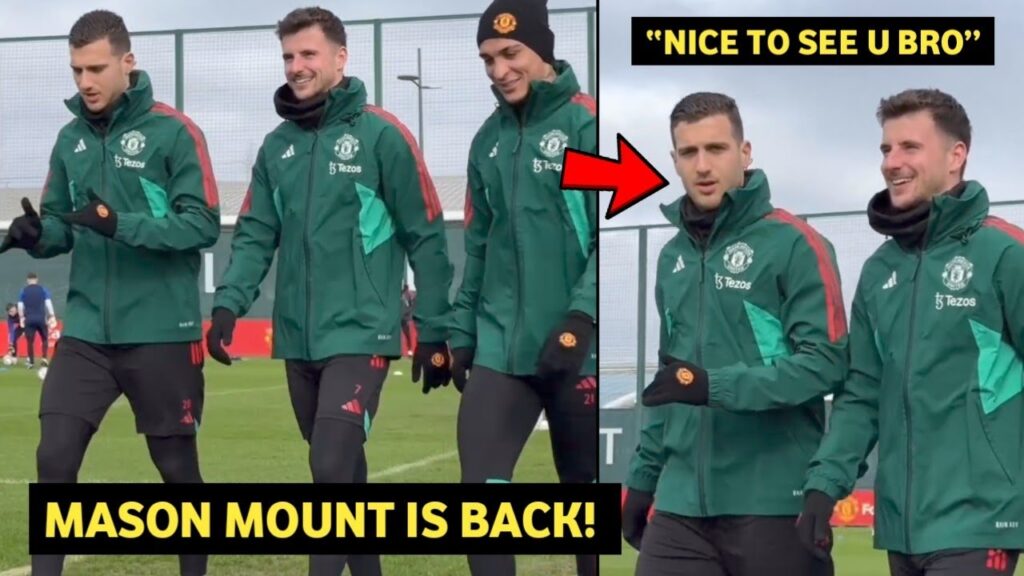 Manchester United training today! MASON MOUNT BACK in training🔥, See Bruno, Dalot, Amad