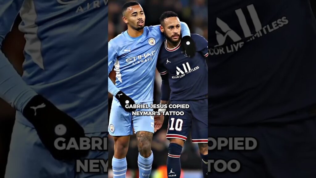 The reason Gabriel Jesus copied Neymar's tattoo #neymar #gabrieljesus #tattoo #brazil #goat