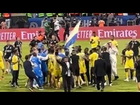 Al hilal Players fight with Al nassr while celebrating the Arab club champions cup😡