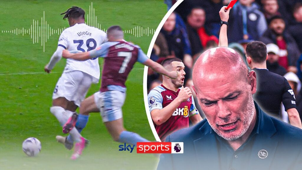 Match Officials Mic’d Up: McGinn sent-off for forceful kick at Udogie