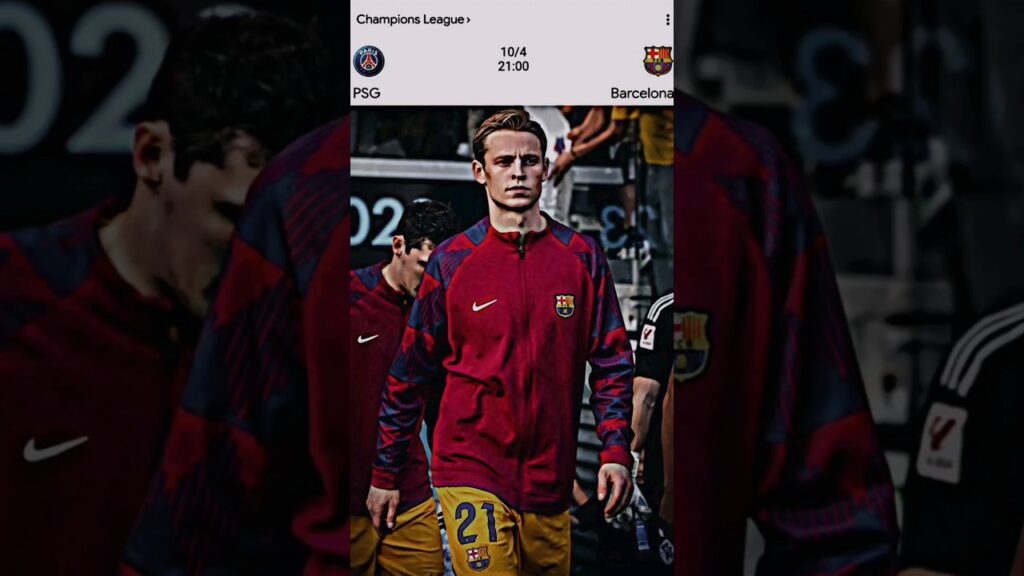 💪🔵🔴 Frenkie De Jong jugará contra el PSG #championsleague #barça