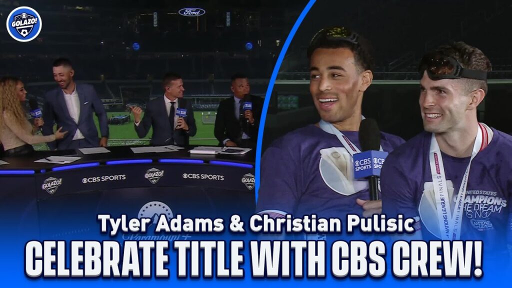 NATIONS LEAGUE CHAMPS! Tyler Adams & Christian Pulisic celebrate with CBS crew | CBS Sports Golazo
