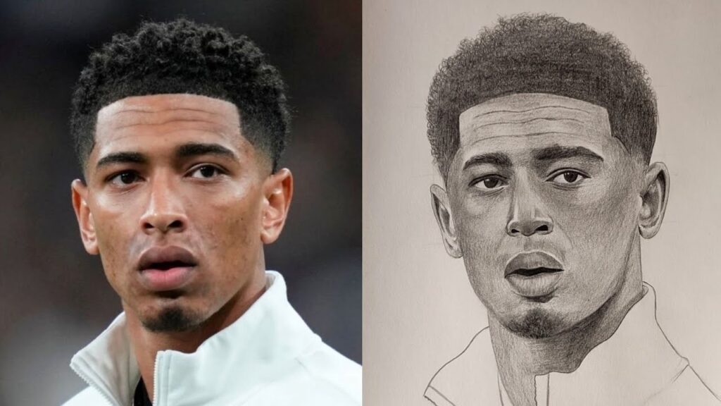 Tutorial face drawing tricks for beginners in Loomis Method _ Jude Bellingham