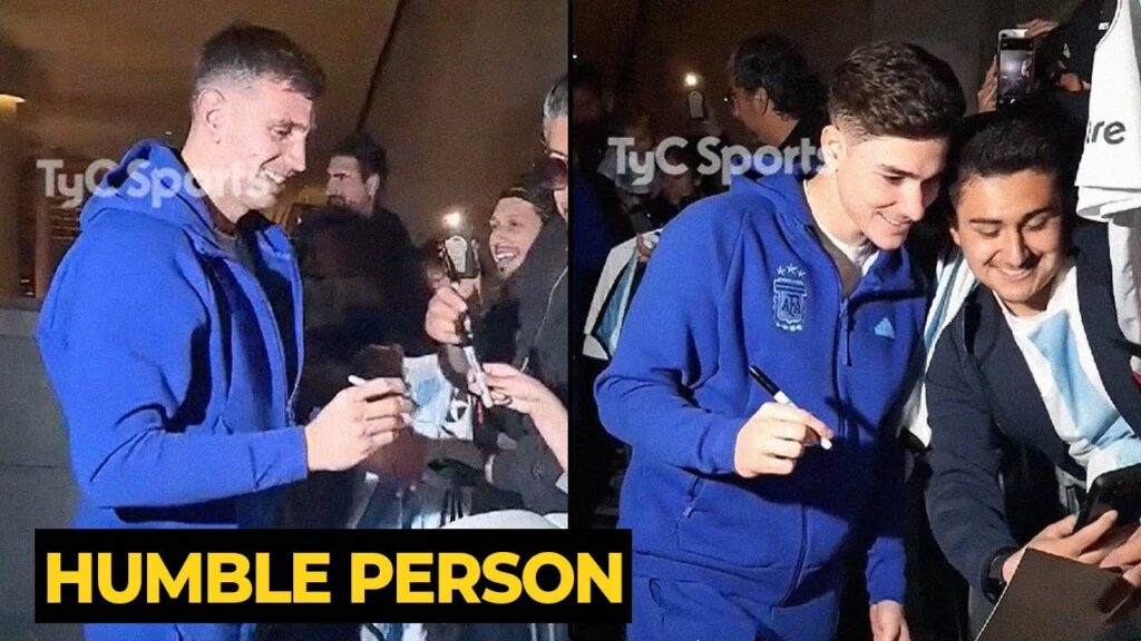 Dibu Martinez and Julian Alvarez copied MESSI good attitude when meeting with fans | Football News