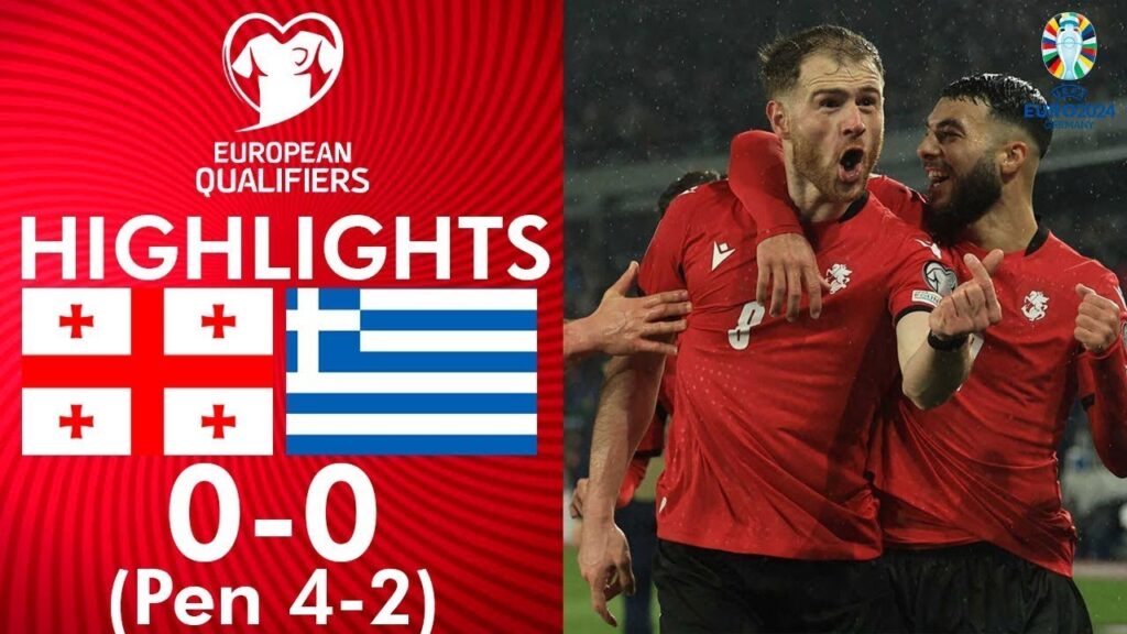 Georgia vs Greece 0-0 (Pen 4-2) Highlights Goals | UEFA EURO 2024 Qualifiers