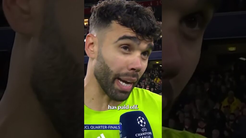 David Raya gives his immediate reaction following Arsenal’s penalty shootout performance 🤩