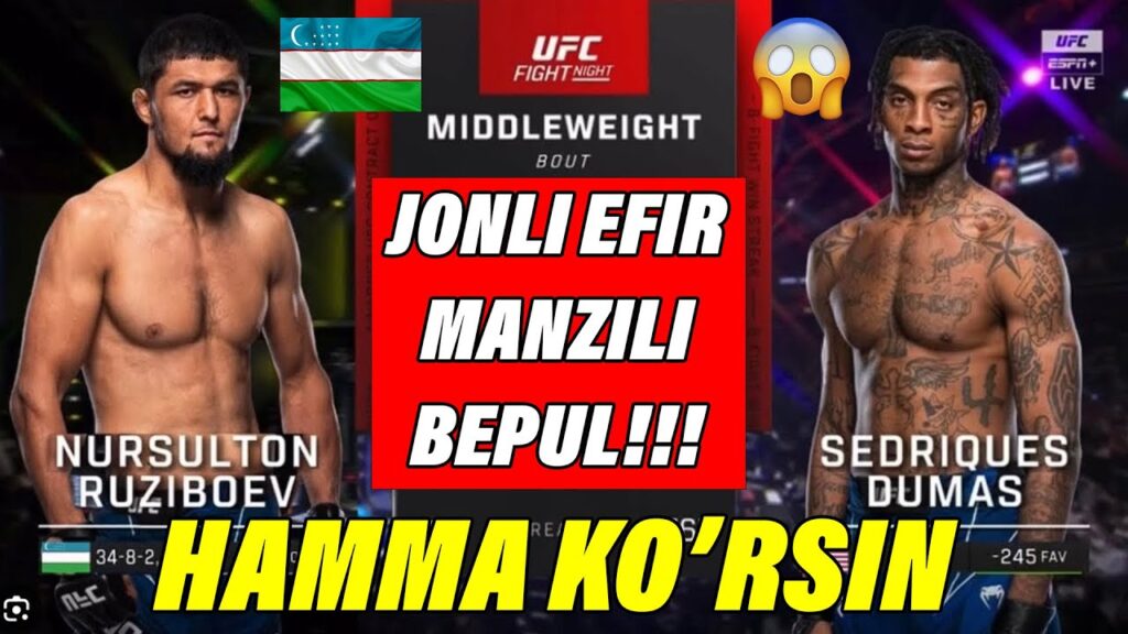 JONLI EFIR! NURSULTON RO'ZIBOYEV VA DUMAS JANGI JONLI EFIRDA KO'RISH! O'ZBEKCHA