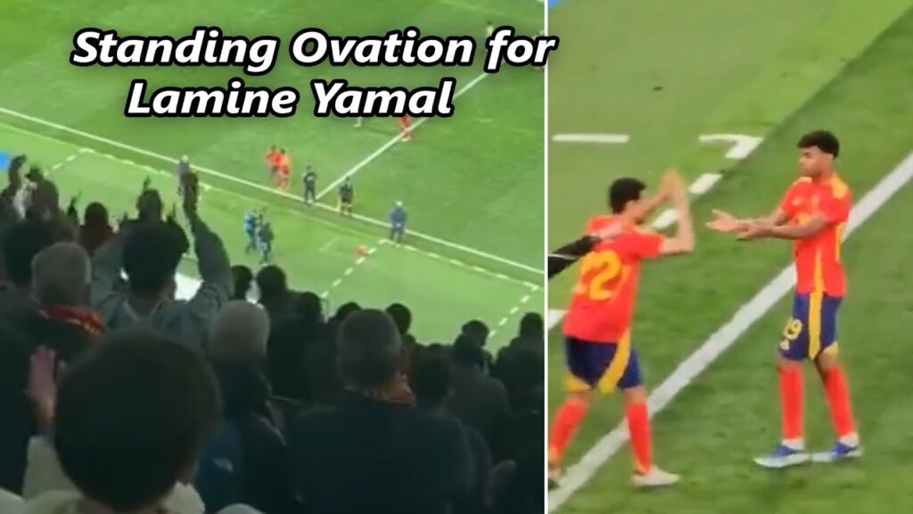Lamine Yamal was given a standing ovation for his performance against Brazil in Santiago Bernabeu
