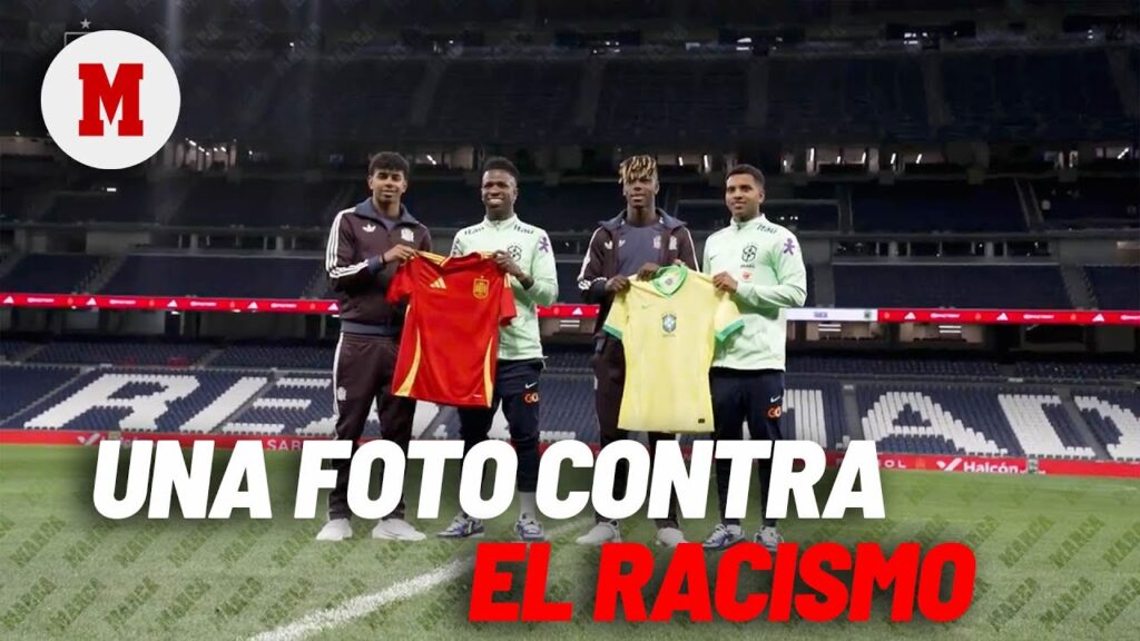 Vinicius, Lamine Yamal, Rodrygo y Nico Williams se unen contra el racismo