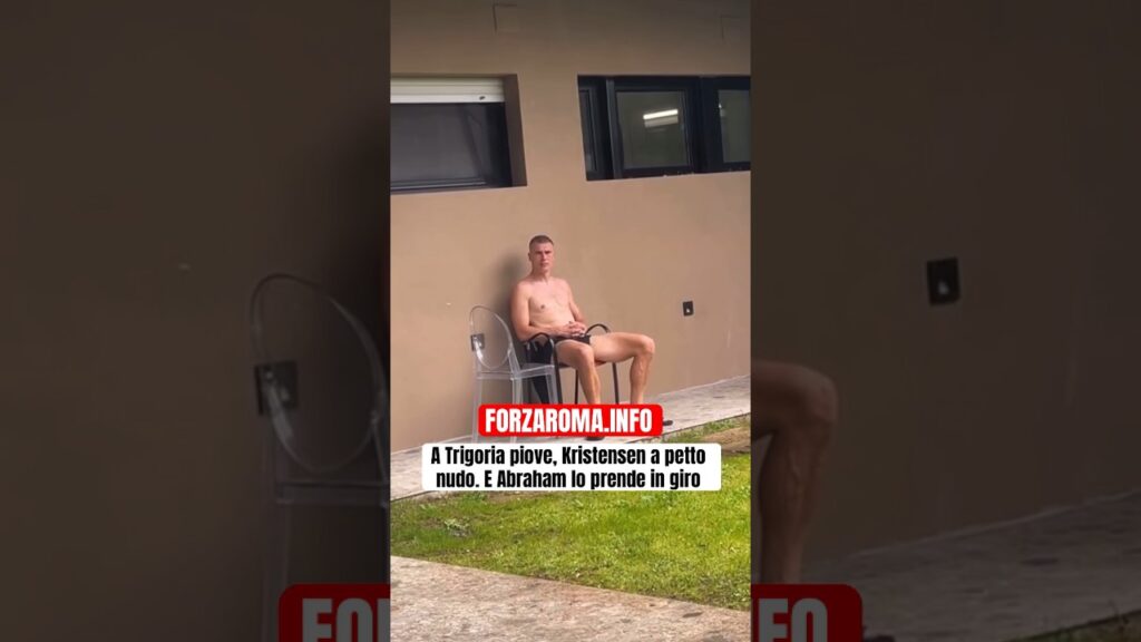 A Trigoria piove ma per Kristensen è estate 😂😂😂 #ASRoma #ForzaRoma