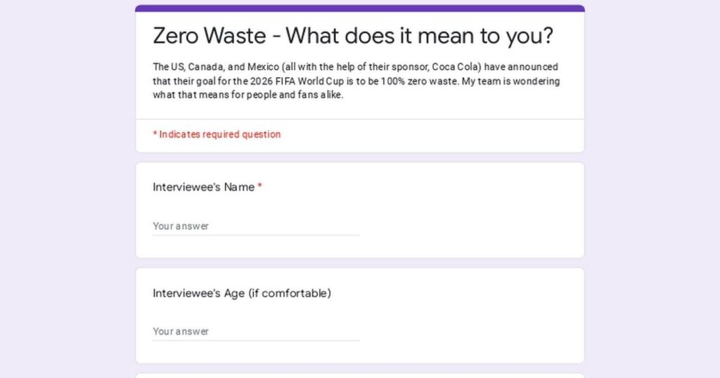 Help to make the FIFA World Cup a Zero-Waste Event