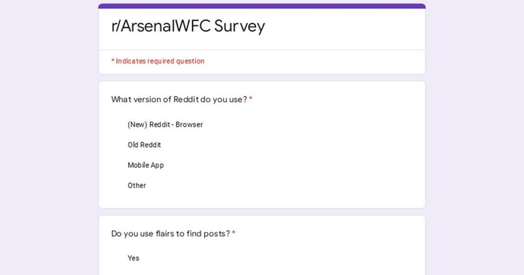 r/ArsenalWFC Survey