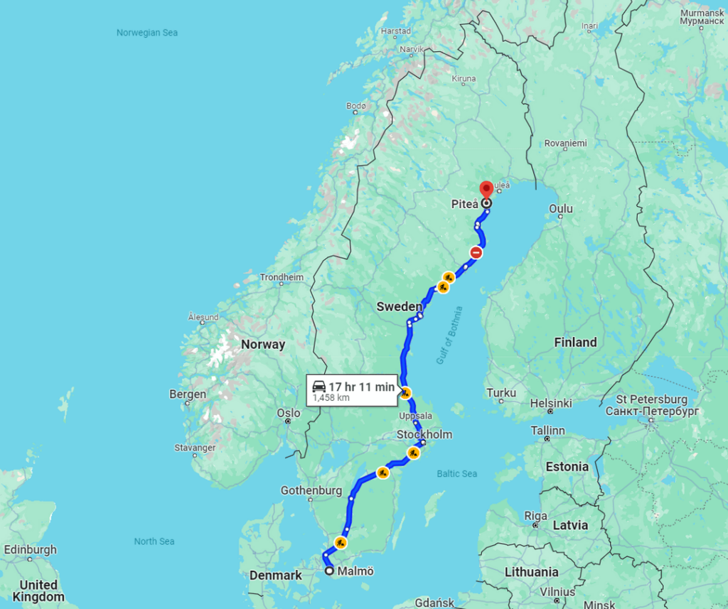Away fans travel alternatives for tomorrow's Swedish cup semi-final between Piteå and Rosengård (European context)