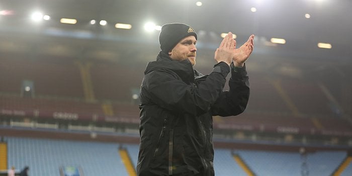 Jonas Eidevall reacts to 3-1 victory over Aston Villa