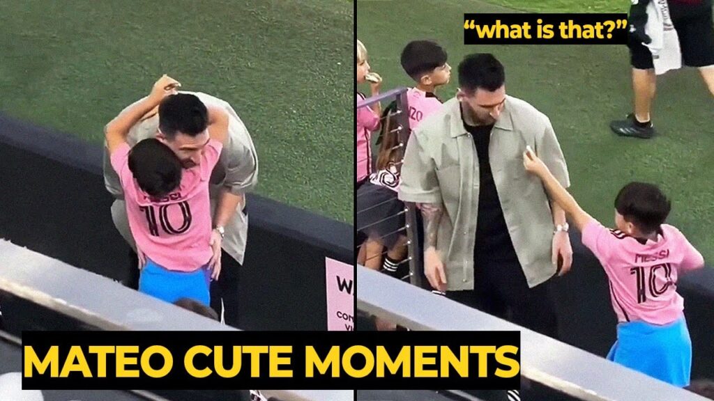 Mateo Messi cute moments joking with Lionel Messi during Miami vs New Yor City | Football News Today