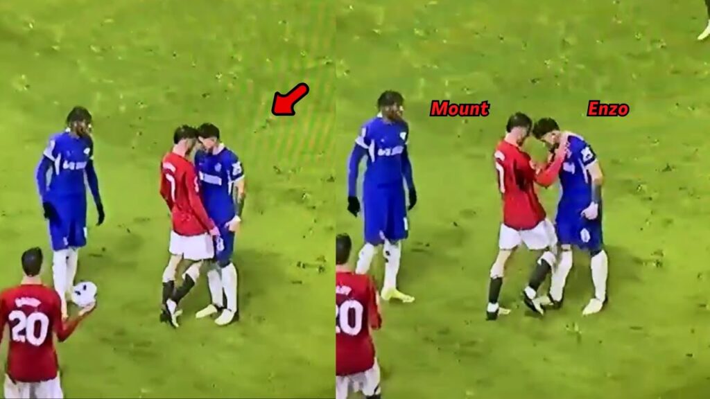Enzo Fernandez Fight with Mason Mount | Chelsea vs Manchester United