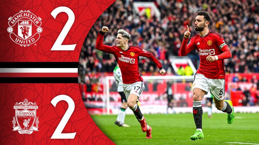 Bruno Scores From The Halfway Line 🤯 | Man Utd 2-2 Liverpool | Highlights