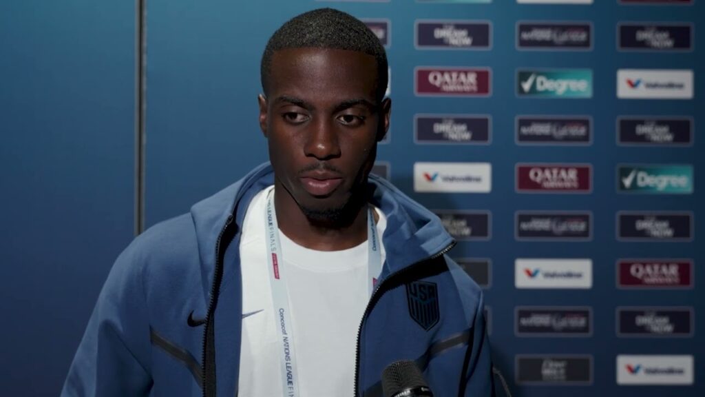 USMNT Tim Weah postgame; Team USA beat Mexico in semis of Nations League USMNT Tim Weah postgame; Team USA beat Mexico in semis of Nations League