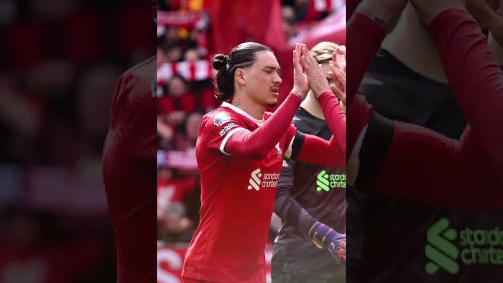 Darwin Nunez briefly remarks on Liverpool's lead as Man City and Arsenal draw. #anfield #football