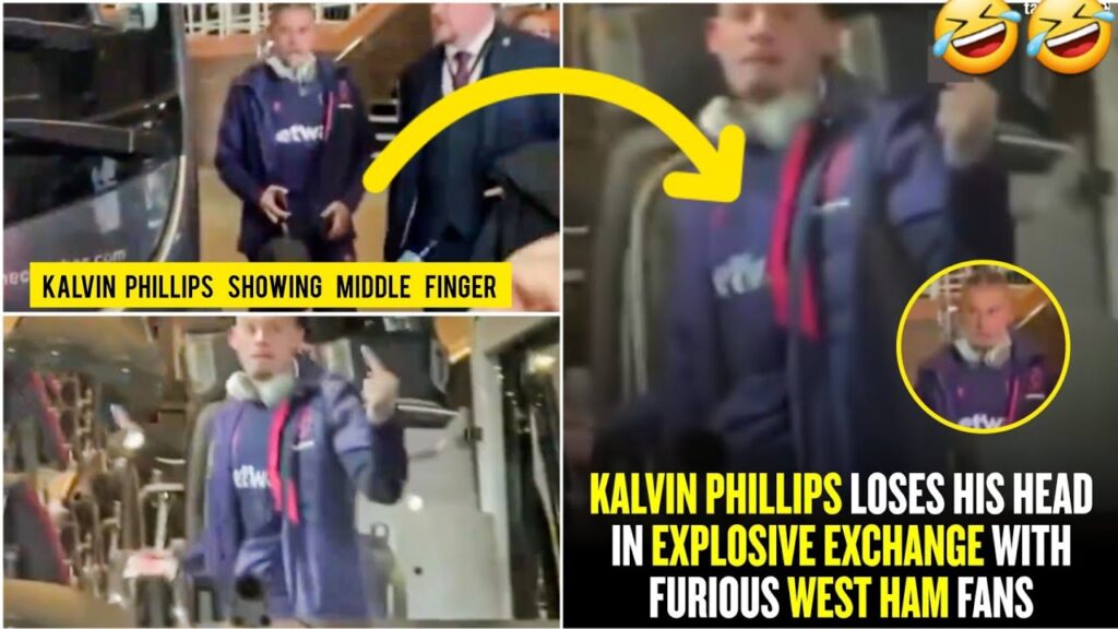 🤣🤣 West ham's KALVIN PHILLIPS showing MIDDLE FINGER to fans who called him ‘useless’ vs Newcastle