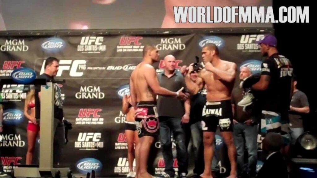 Cain Velasquez and Antonio Silva at UFC 146 Weigh In