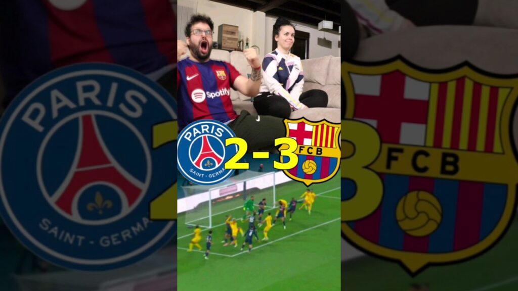HINCHA DEL BARÇA REACCIONA AL GOL DE CHRISTENSEN 2-3 AL PSG CON MI MUJER MADRIDISTA @ItziarconZ