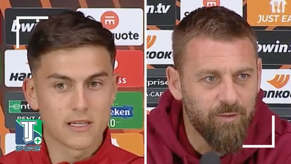 Paulo Dybala e Daniele De Rossi parlano prima della partita tra AS Roma e Milan in UEL