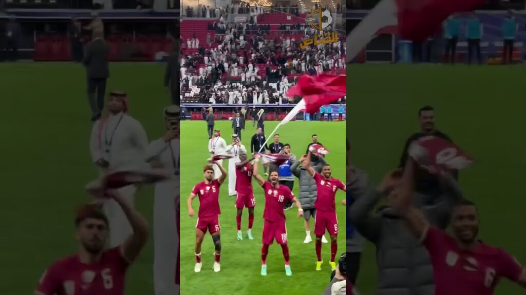 فرحة هستيرية لنجوم منتخب قطر🇶🇦 .. بعد التاهل إلي نصف نهائي كاس اسيا.. وطفل قطري مبهر مع القناص❤️