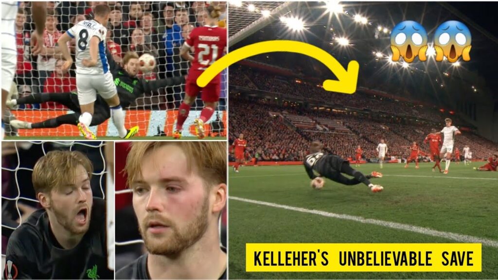 😱😱 Liverpool's CAOIMHIN KELLEHER crucial save denied MARIO PASALIC's close range shot vs Atalanta