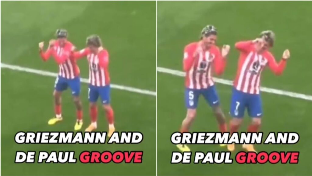 Griezmann and De Paul dancing during Atletico Vs Girona game 🤩😂