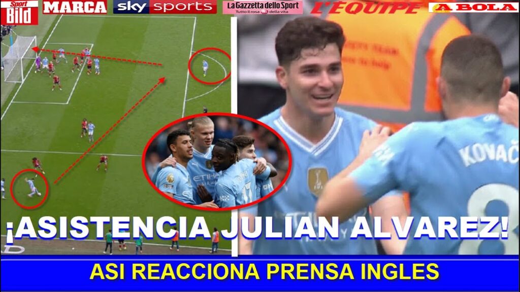 🔥 ASI REACCIONA PRENSA INGLESA a ASISTENCIA de JULIAN ALVAREZ MANCHESTER CITY VS LUTON TOWN