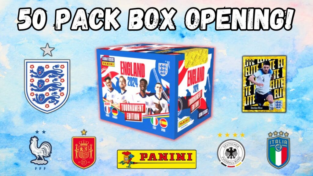 50 PACKS! Panini England 2024 Tournament Edition Sticker box opening! 300 STICKERS
