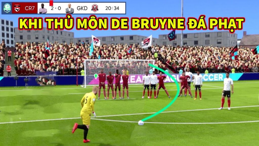 Thử thách THỦ MÔN Kevin De Bruyne đá phạt ghi bàn Dream League Soccer 2024