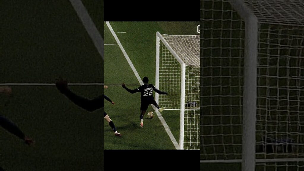 WHAT A SAVE BY NUNO MENDES 🔥☠️  #mendes #psg #barcelona #championsleague #shorts