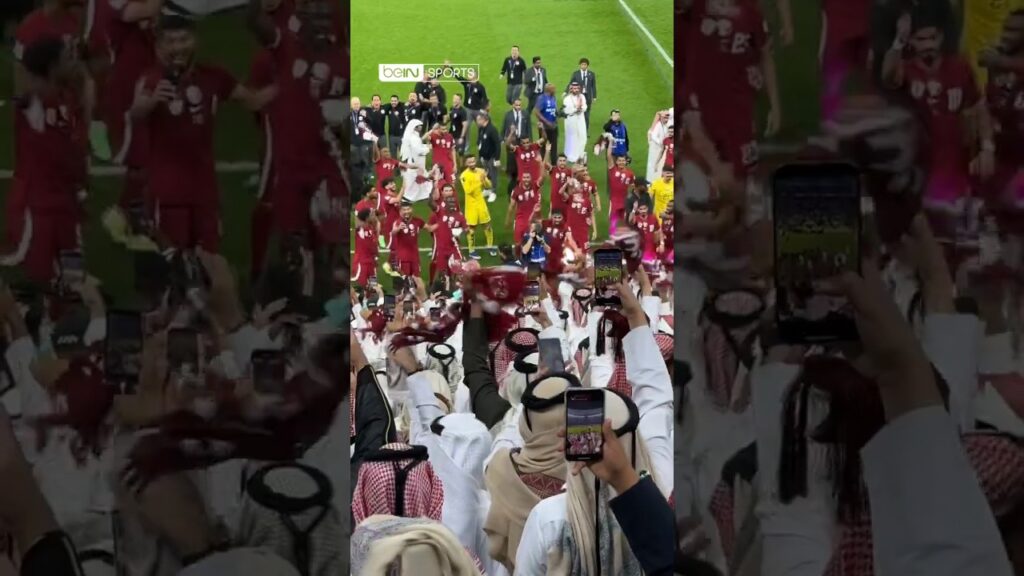 احتفال الجمهور القطري مع نجوم العنابي بعد الفوز -بالكأس الغالية #كأس_آسيا_2023