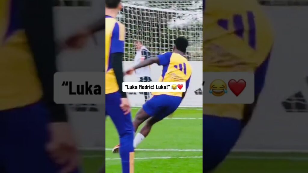 Vini Jr. credits Luka Modric after scoring a trivela goal 😂 (via @Real Madrid C.F./TT) #shorts