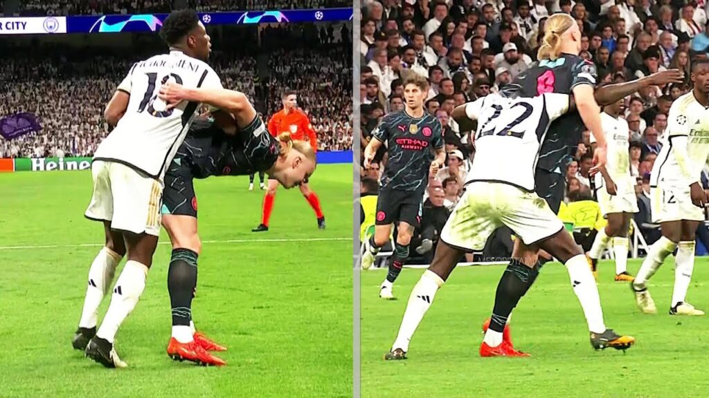 Erling Haaland marked by Rüdiger