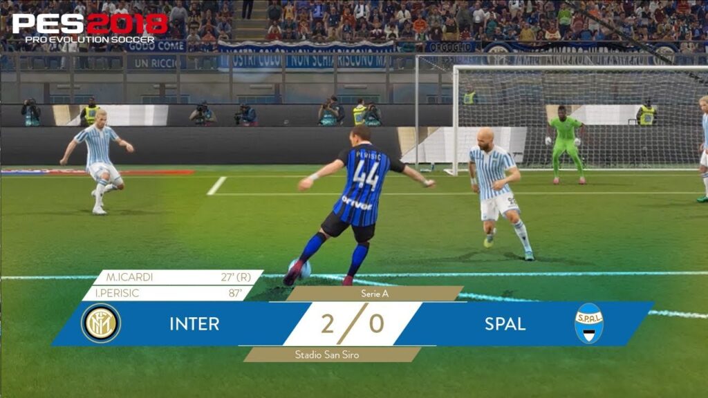 Inter-Spal 2-0 | Mauro Icardi and Ivan Perisic | PES 2018 🎮⚫️🔵