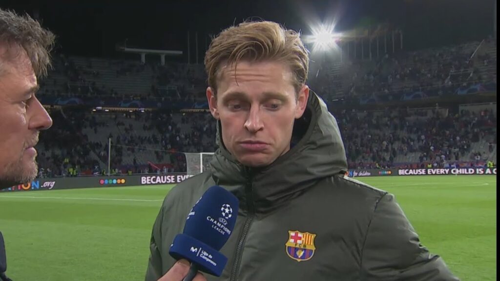 La reacción de FRENKIE DE JONG tras la eliminación de CHAMPIONS del FC BARCELONA 1 - 4 PSG