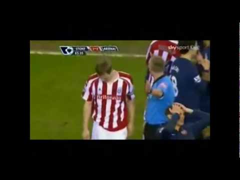 Aaron Ramsey Leg Break Vs Stoke (HD)