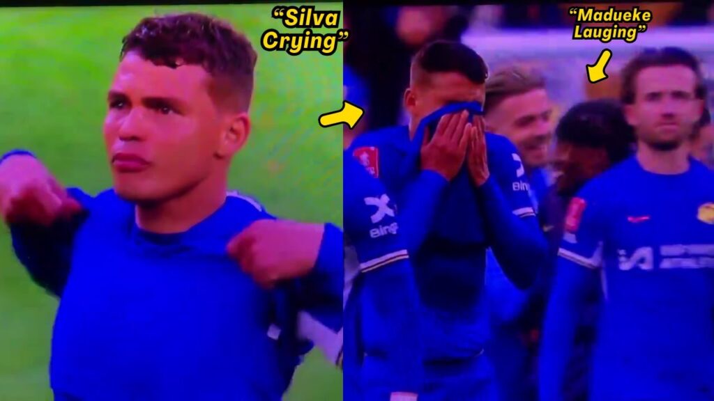 Thiago Silva Crying After Manchester City Beat Chelsea in FA Cup Semi Final