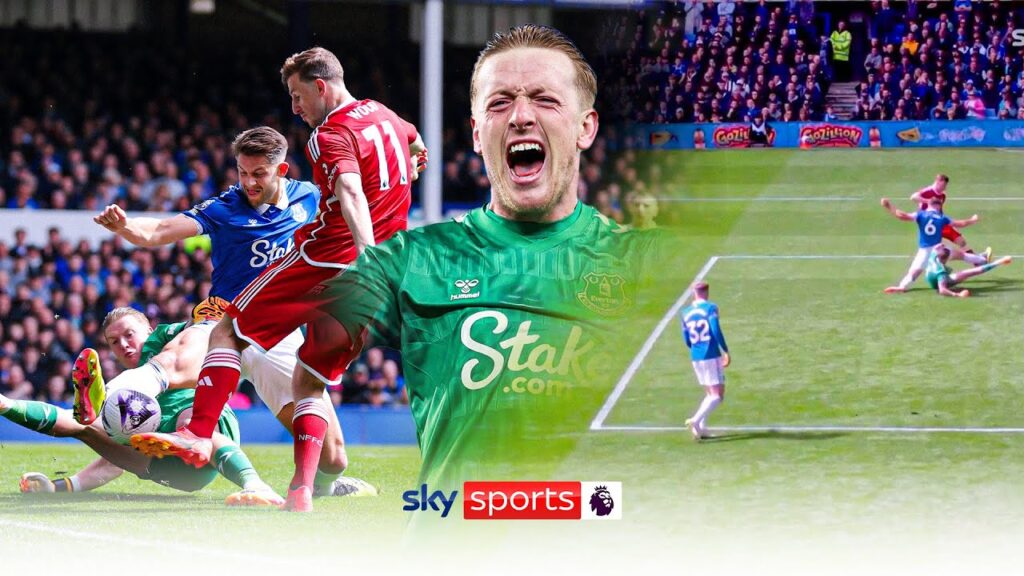 ALL angles of Jordan Pickford's 'Superman' save to deny Nottingham Forest 🥵
