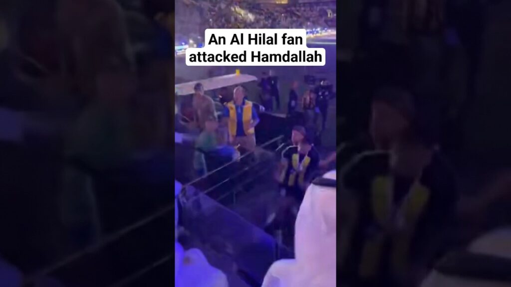 An Al Hilal fan attacked Al-Ittihad forward Abderrazak Hamdallah by whipping him with his belt