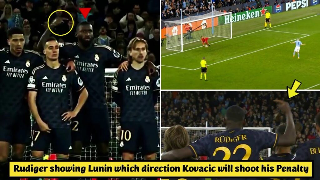 🤯 Rudiger showing Andriy Lunin which direction Mateo Kovacic will shoot his Penalty