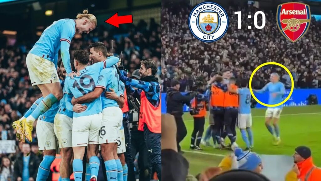 Erling Haaland celebrated Nathan Ake goal Vs Arsenal!!💙⚽😜