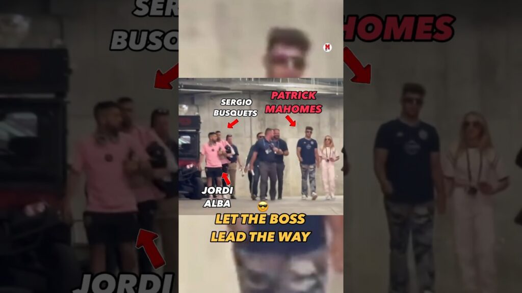 Jordi Alba and Busquets had to wait for Patrick Mahomes to go first! 😅 #mls #nfl