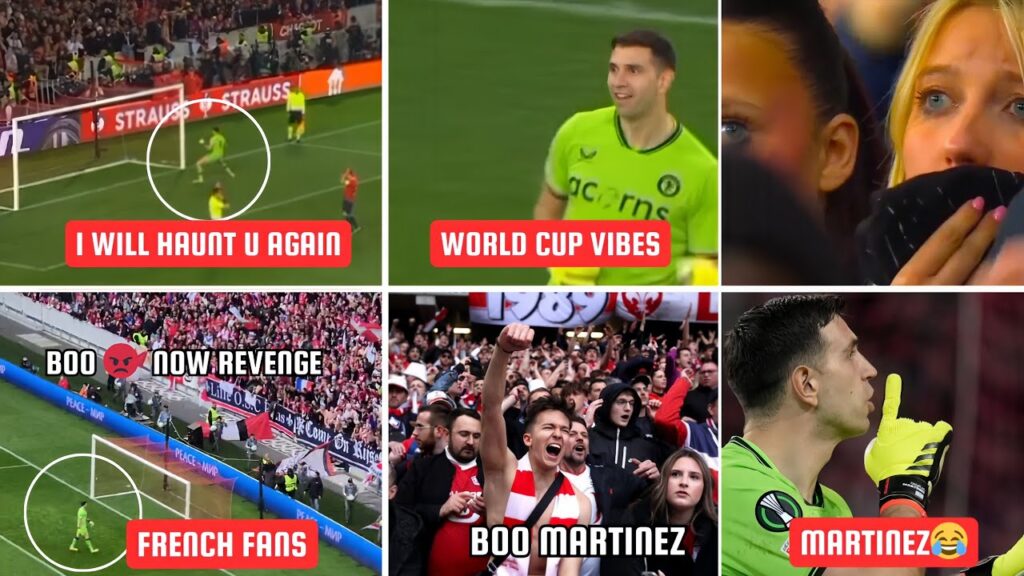 Emi Martinez Gives World Cup Flash back to french fans | Aston villa vs Lille Penalty Reaction